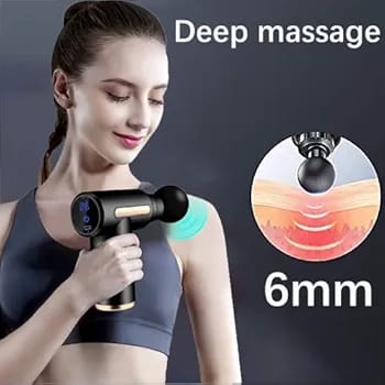 Rechargeable Massage Gun | 3000mAh Battery | 4 Speed Levels | 4 Removable Heads Electric Full Body Gun Massager, Pain Relief Cordless Deep Tissue Massager
