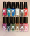 12 Pcs Miss Rose Peel Off Nail Paint Set – Assorted Colors Easy to Apply Nail Polish