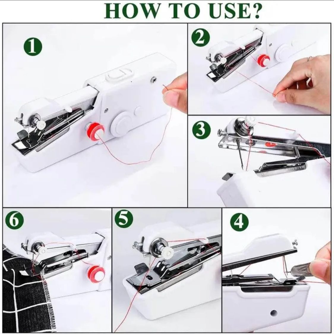 Handy Stitch – Portable Cordless Sewing Machine for Quick Repairs on All Fabrics | Best Quality Sewing Portable Machine
