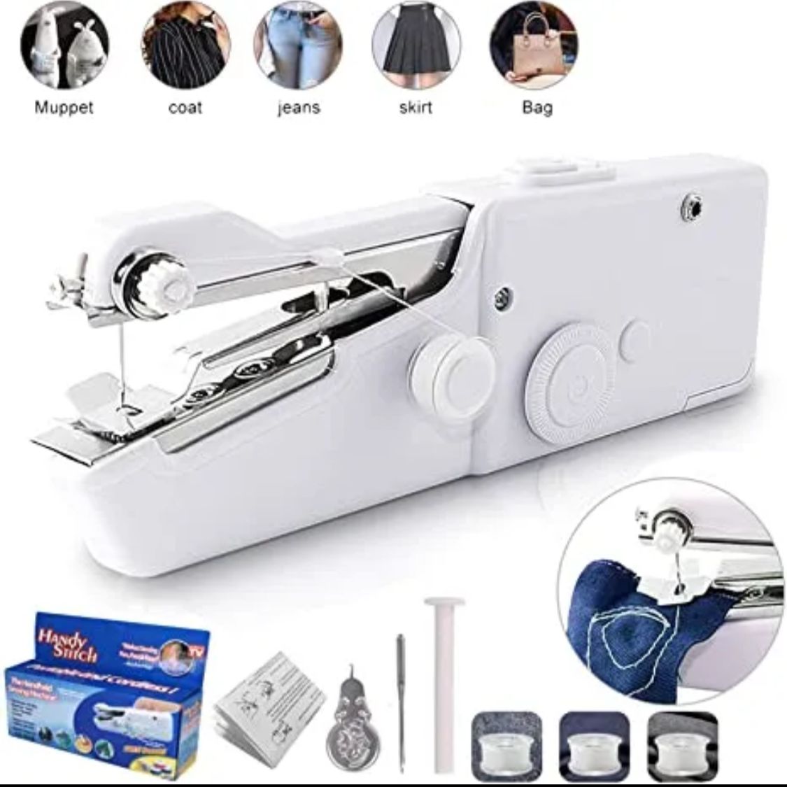 Handy Stitch – Portable Cordless Sewing Machine for Quick Repairs on All Fabrics | Best Quality Sewing Portable Machine