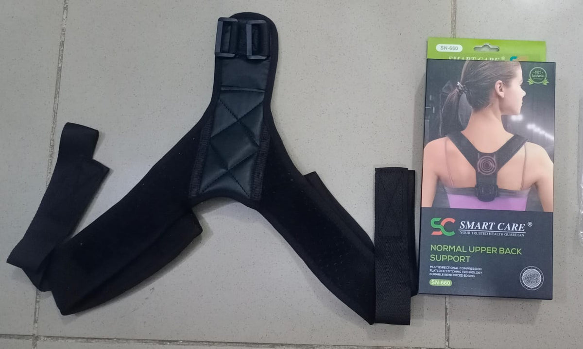 SN-660 Smart care brand Posture corrector Upper back support Strong grip Shoulder Support Relief and Back Pain Relief Belt - Adjustable Posture Support Brace for Men and Women
