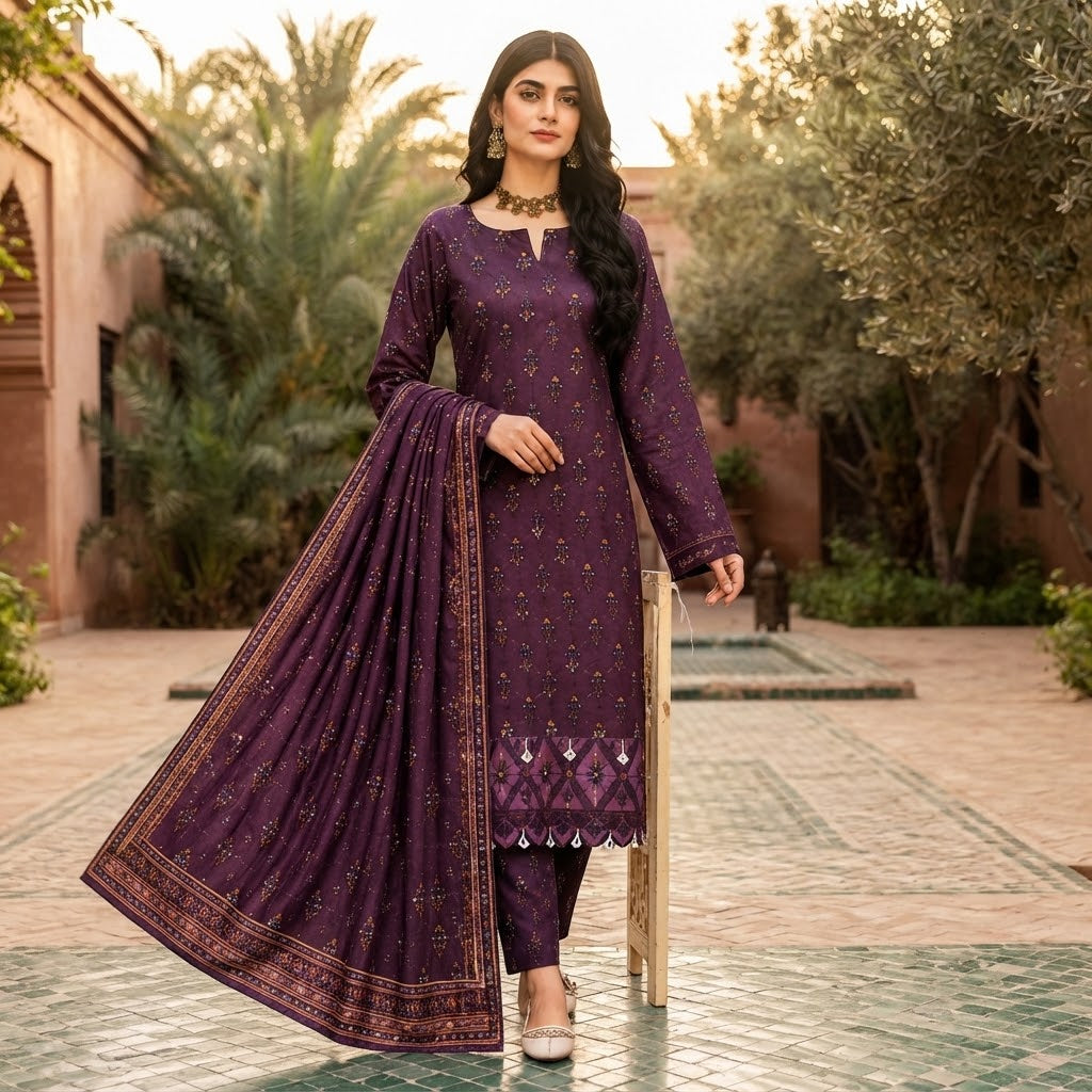 ALIM Design-05 3 Piece Printed Lawn Suit