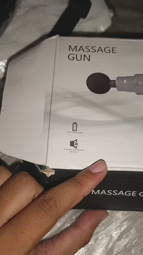 Rechargeable Massage Gun | 3000mAh Battery | 4 Speed Levels | 4 Removable Heads Electric Full Body Gun Massager, Pain Relief Cordless Deep Tissue Massager